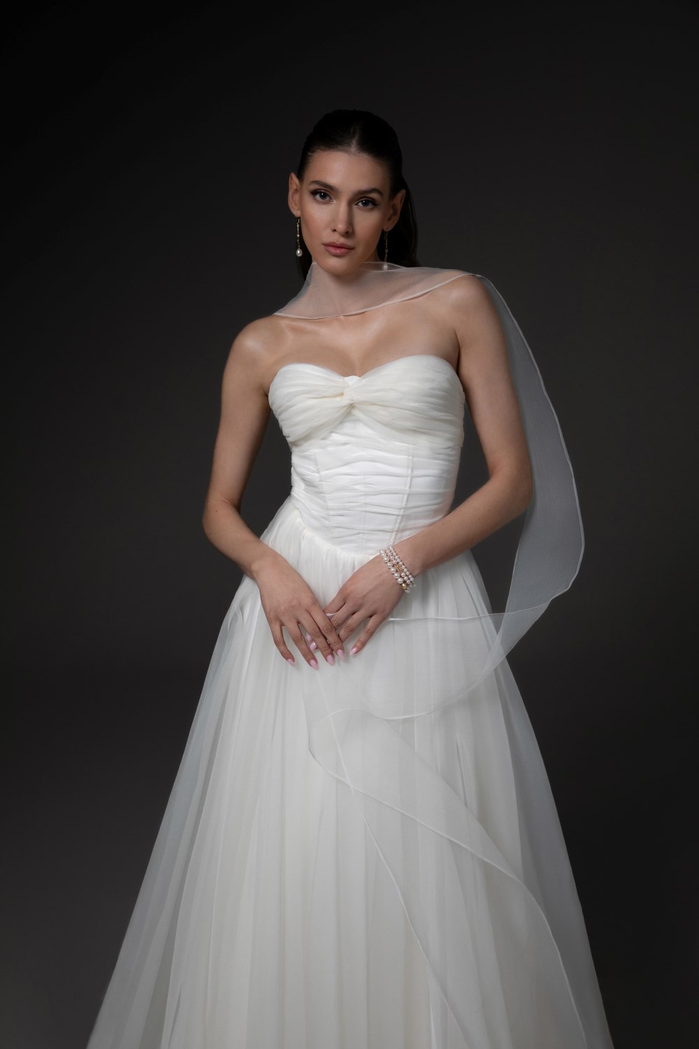 Romantic Wedding Dress Made of Sheer Lightweight Fabric