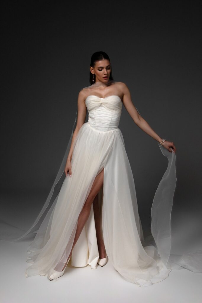 Romantic Wedding Dress Made of Sheer Lightweight Fabric